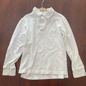 Pedal Ojai Long-Sleeved Polo Boys Size 5 White Casual School Everyday Cotton